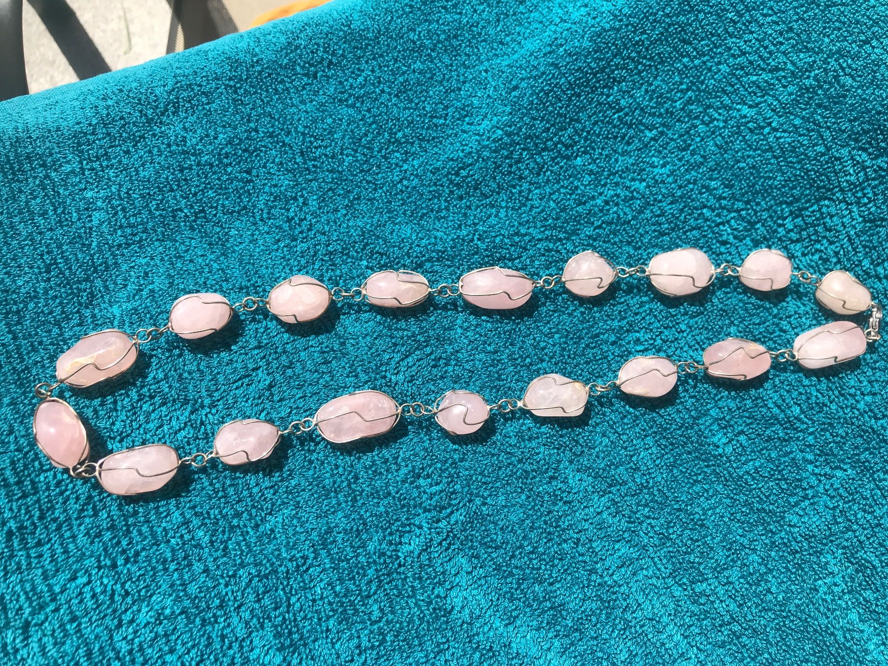 Catenine: Boho Rosenquarz Kette – Usato da Wettingen venduto da Andres54 2