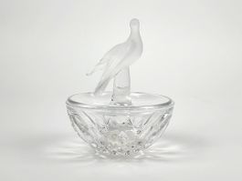 Glasdose mit Deckel + Vogel