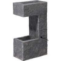 DOBAR Polyresin-Brunnen eckig mittelgrau