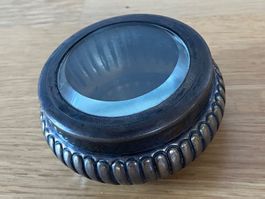 Antike Schmuck- oder Pillendose mit Glasdeckel, Vintage