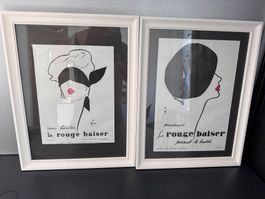 Zwei Bilder Le Rouge Baiser gerahmt weiss gebraucht