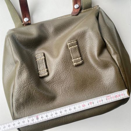 Vintage Militärtasche, Leder/Canvas, 1987