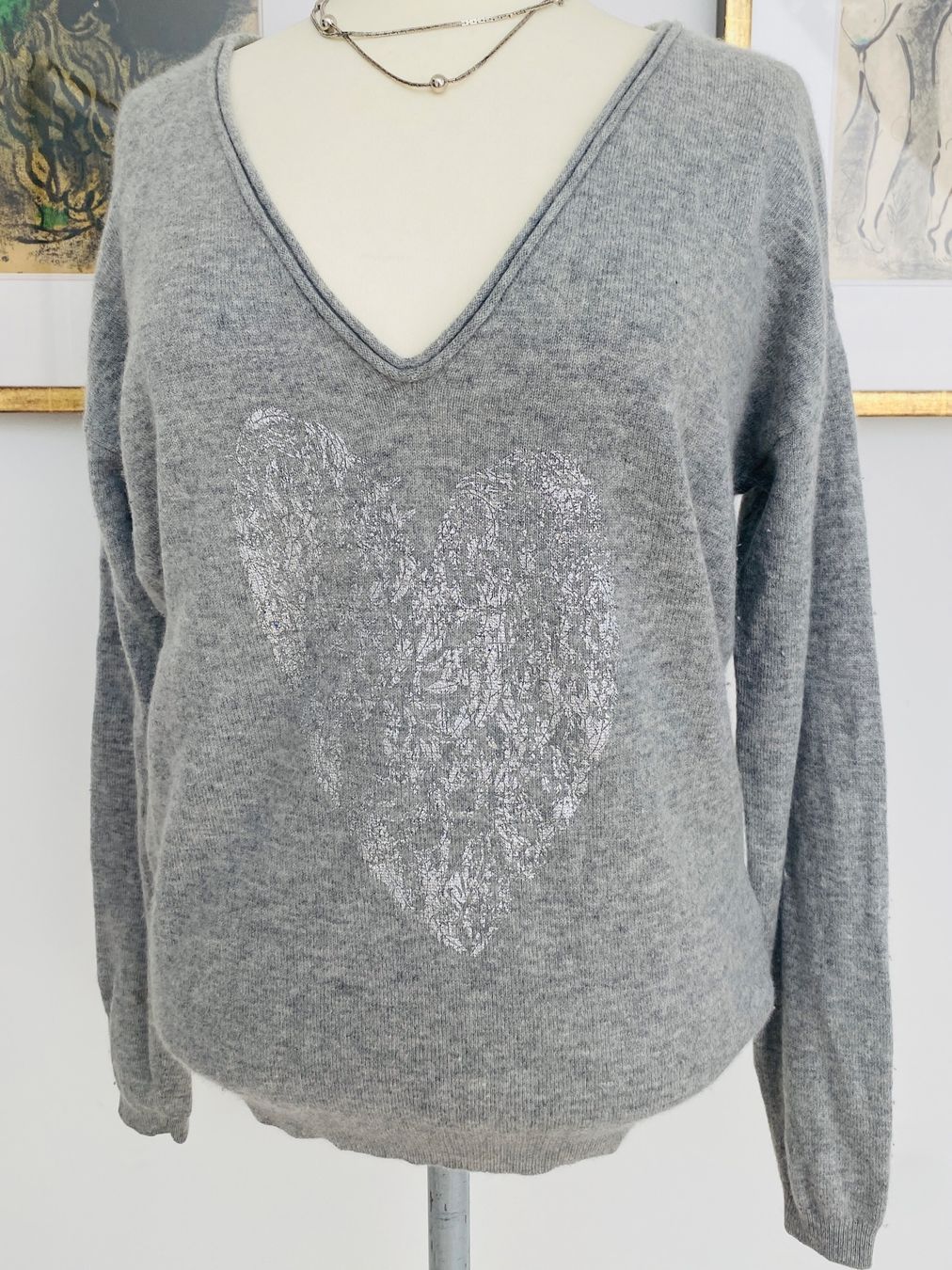 Maglioni & Felpe: Berenice Cashmere Merino Pullover mit Silber Herz – Usato da Allschwil venduto da Rosenfee