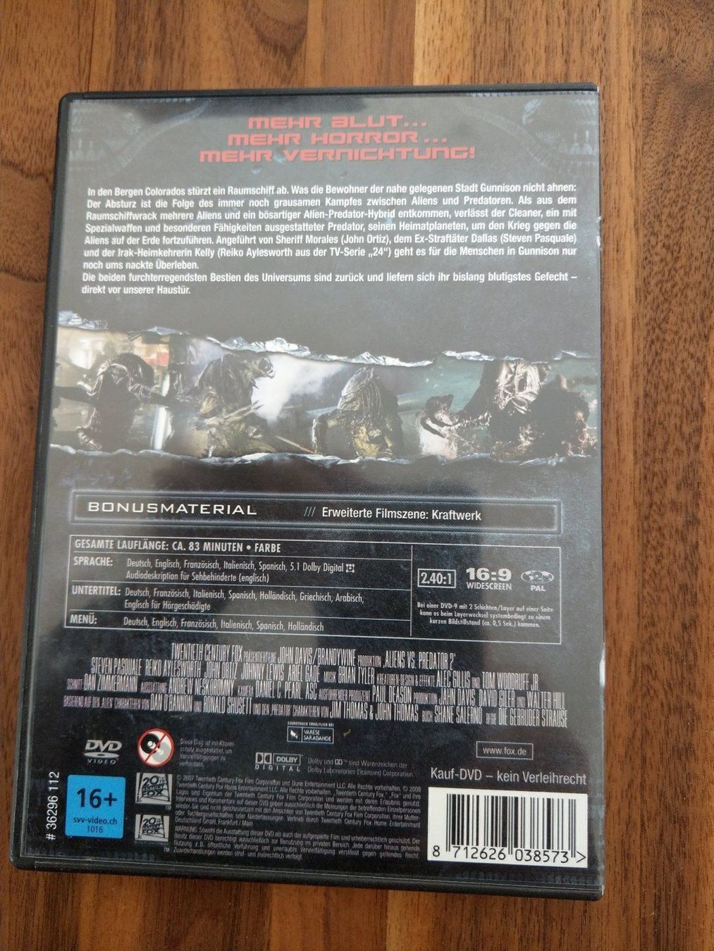 Alle DVDs: DVD - Aliens vs. Predator 2 / Alien vs. Predator 2 – Gebraucht aus Rheinfelden von  1