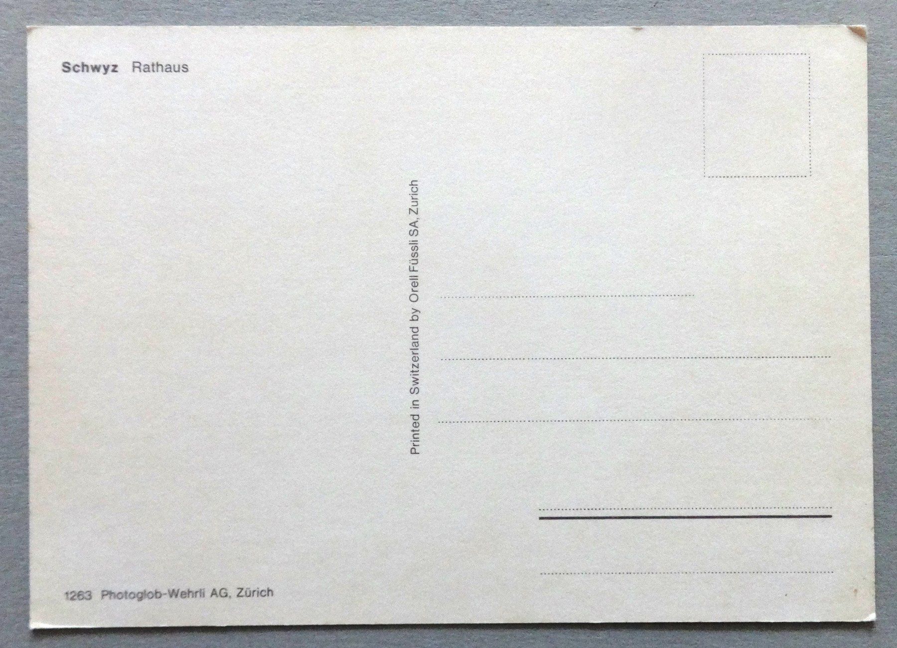 Cartoline postali: Schwyz, Rathaus – Usato da Fétigny venduto da Billy2miny 1