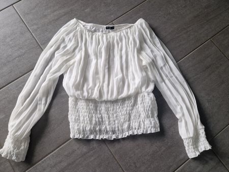 NUNA LIE  Plissee-Bluse  weiss  gr. S