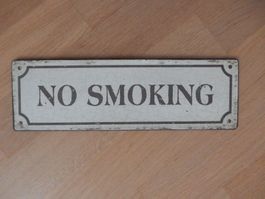 Blechschild Schild 'NO SMOKING' - Metall, Tafel