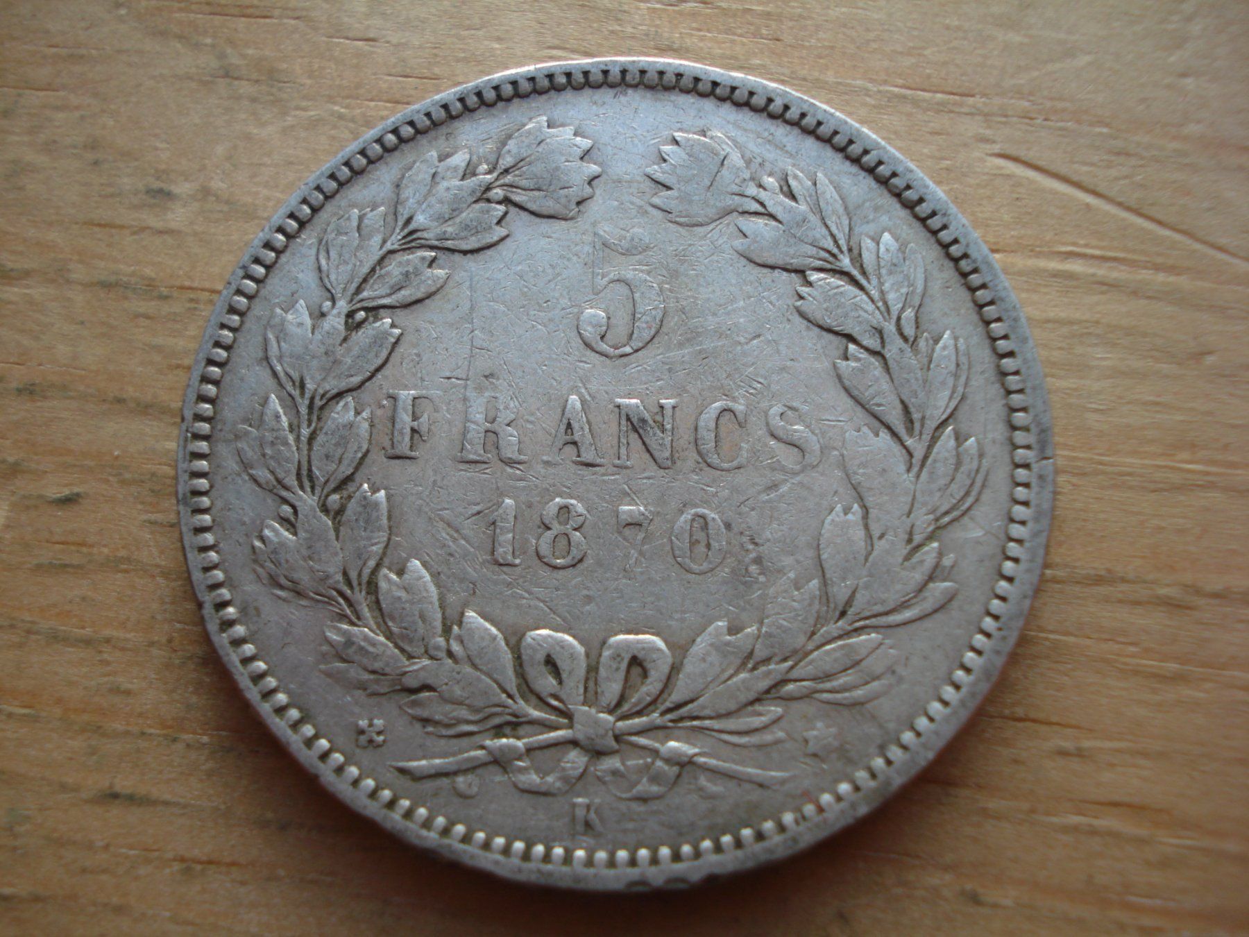 Tutti le monete: (N5) 5 Francs 1870 K Cérès – Usato da Erlach venduto da Net-Coins