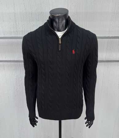 Polo Ralph Lauren Zopfmuster Pullover schwarz GR. M