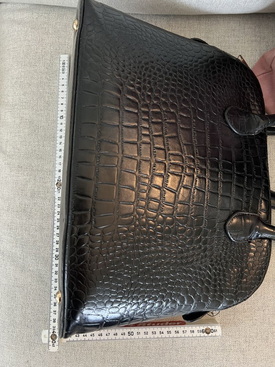Taschen für Damen: Handtasche schwarz Krokoleder-Optik – Gebraucht aus Watt von morhea 5
