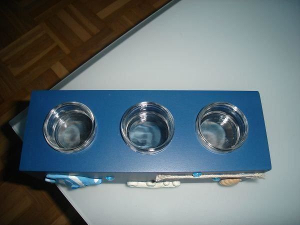 Portacandele: Kerzenhalter blau m. Motive – Usato da Horw venduto da Benny017 1