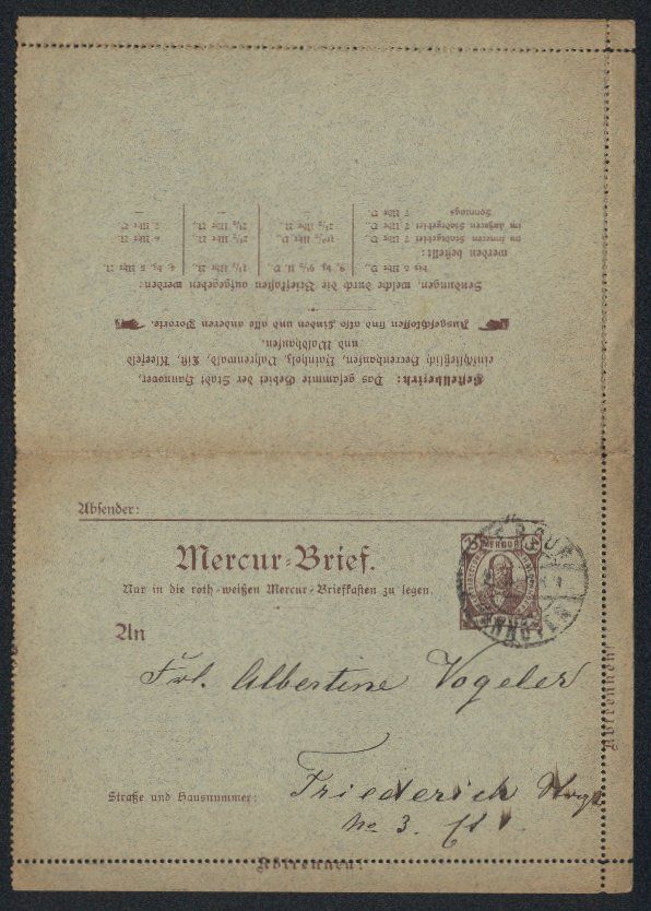 Ansichtskarten: Hannover, Private Stadtpost, Mercur-Brie – Gebraucht aus Berlin von bartko-reher