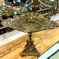 JUGENDSTIL FUSSSCHALE BRONZE FRANKREICH UM 1900, H-20 CM