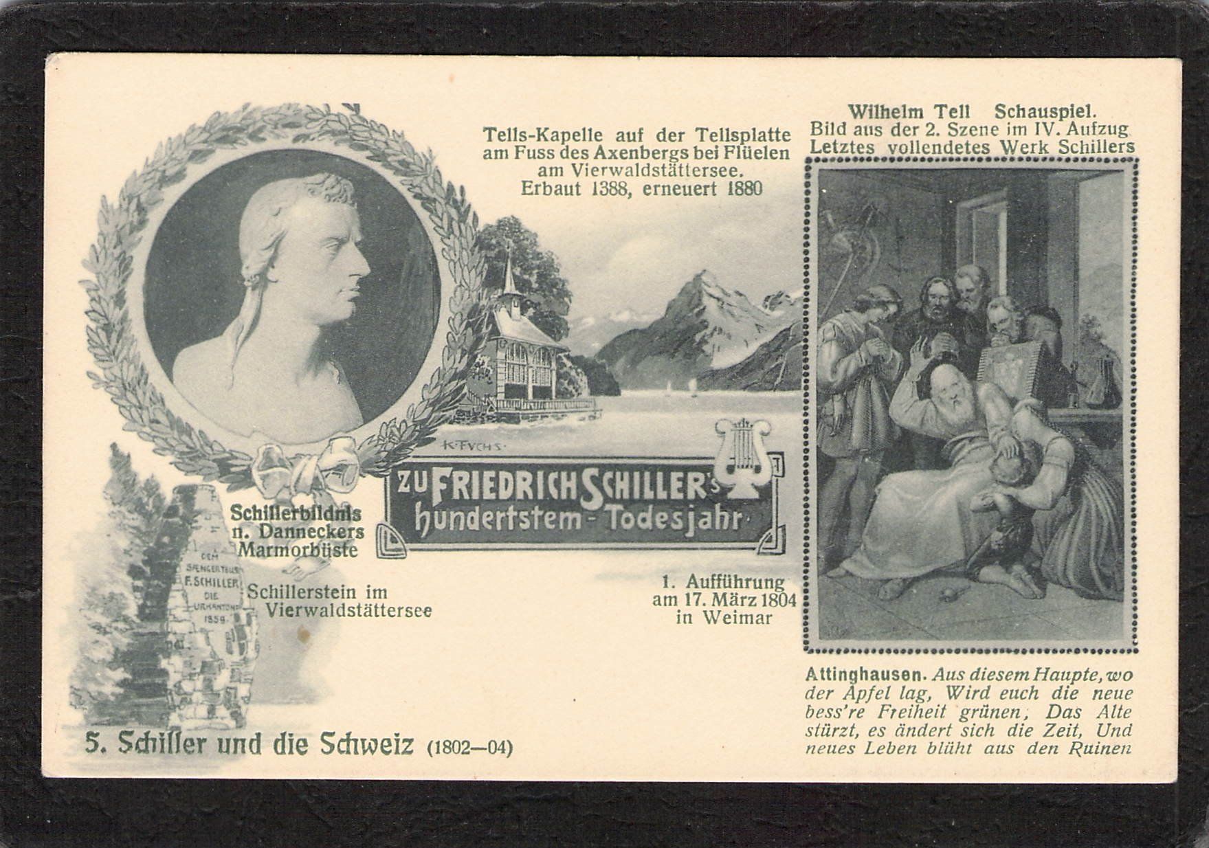 Cartoline postali: Jub. Friederich Schiller , Uri , Willhelm Tell – Usato da Reichenburg venduto da Pipo-67