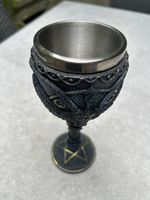 Mystischer Kelch mit Baphomet-Motiv – Edelstahl-Einsatz