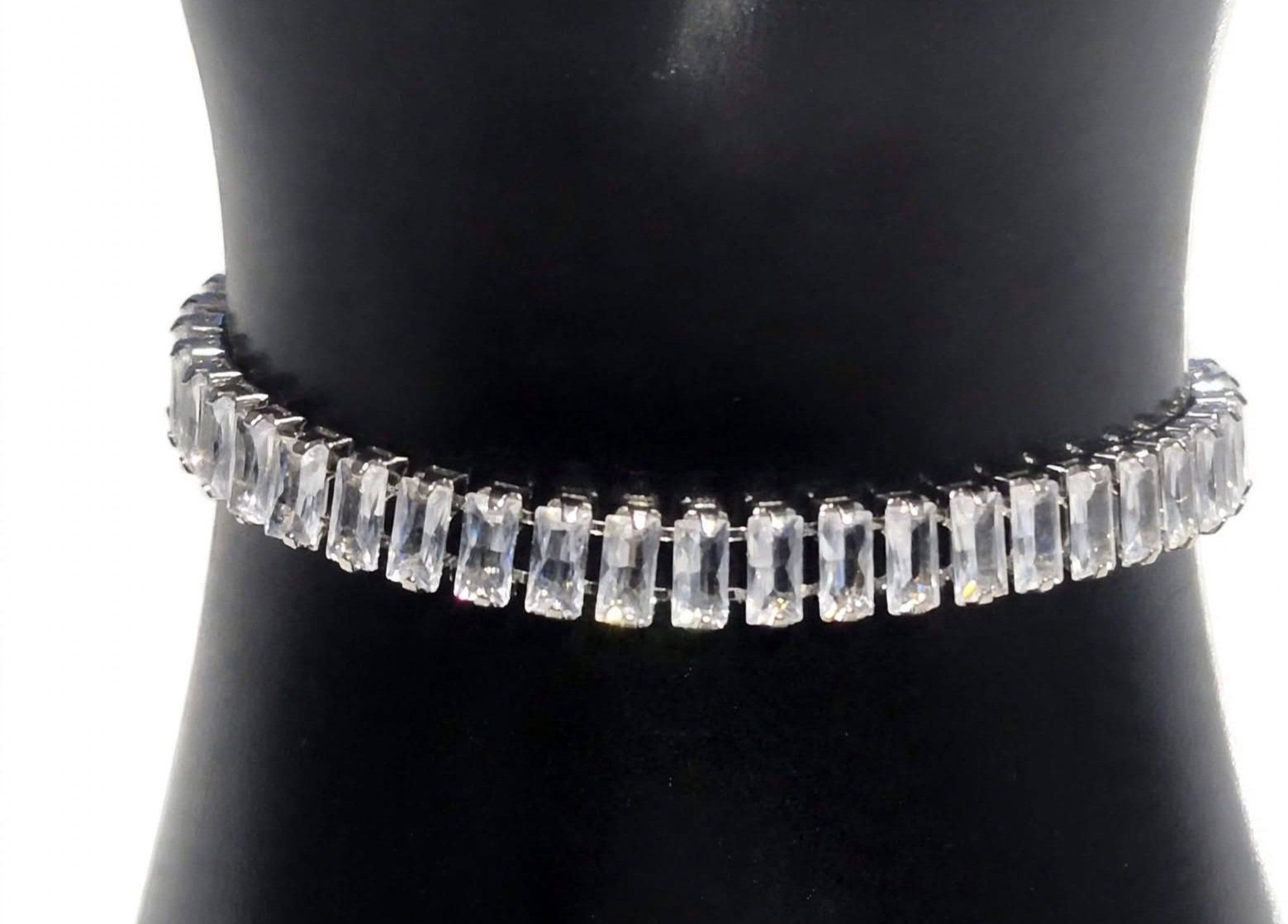 Bracciali & Braccialetti: Bracciale donna zirconi rettangolari regolabile argento – Nuovo (secondo la descrizione) da Giubiasco venduto da Stefaniav 1