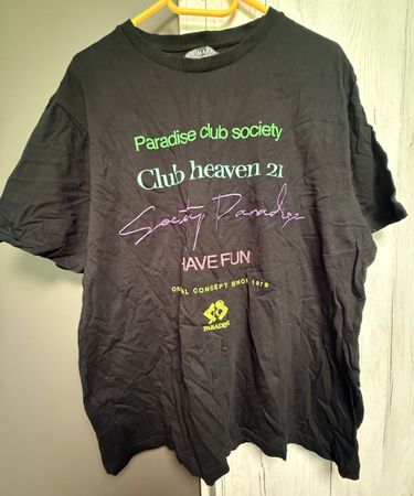 T-shirt XL, noir, "Paradise club society"