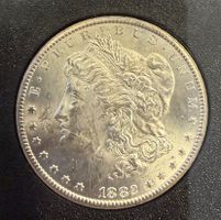 (1473) USA, 1 Dollar, 1882 CC, Carson City, stgl, in Etui