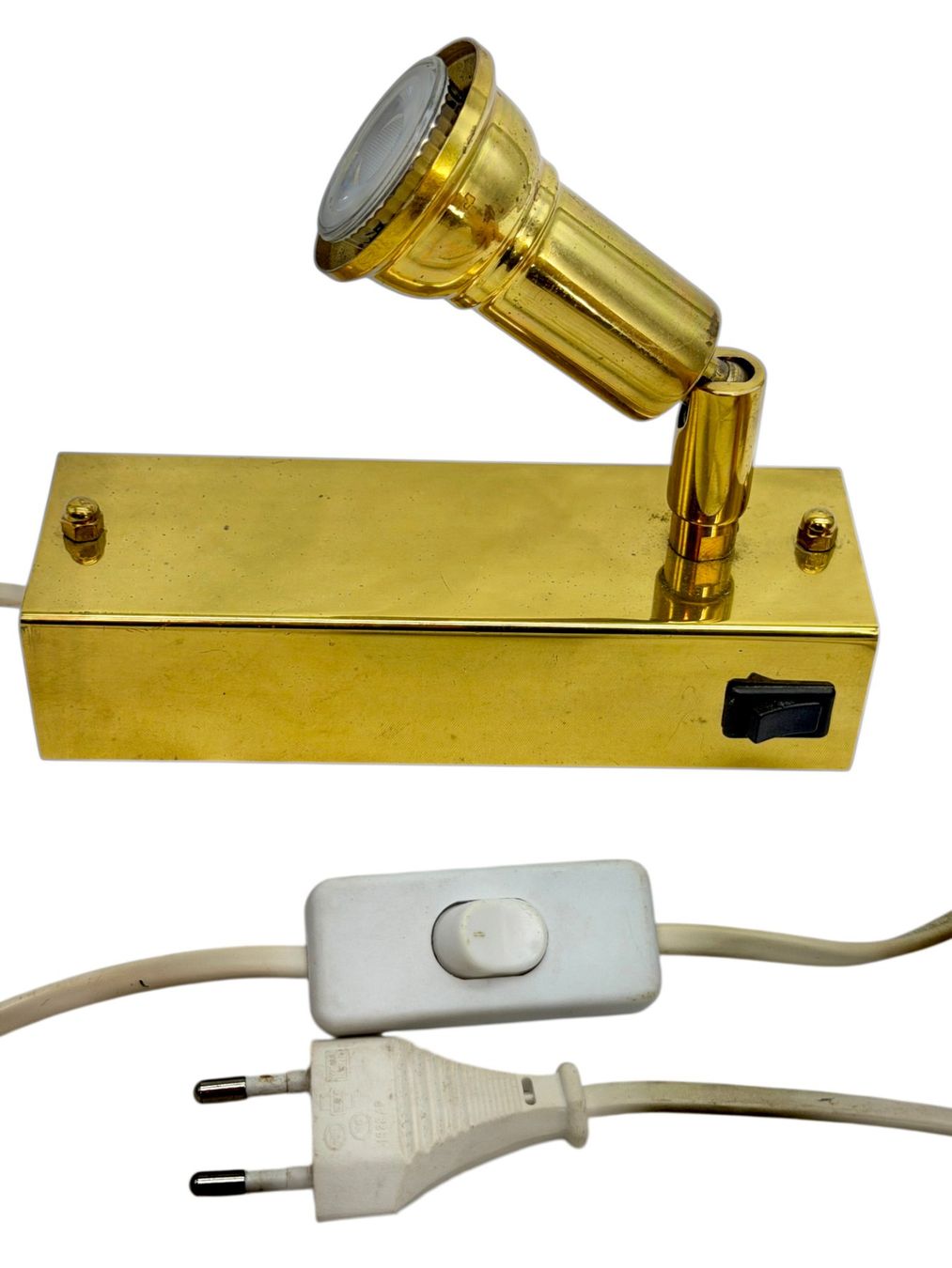 Lampen: Lampe spot halogene ancienne en laiton dorée – Gebraucht aus Morges von Auct 8