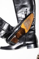 Santoni Stiefel echtes Leder, Schwarz