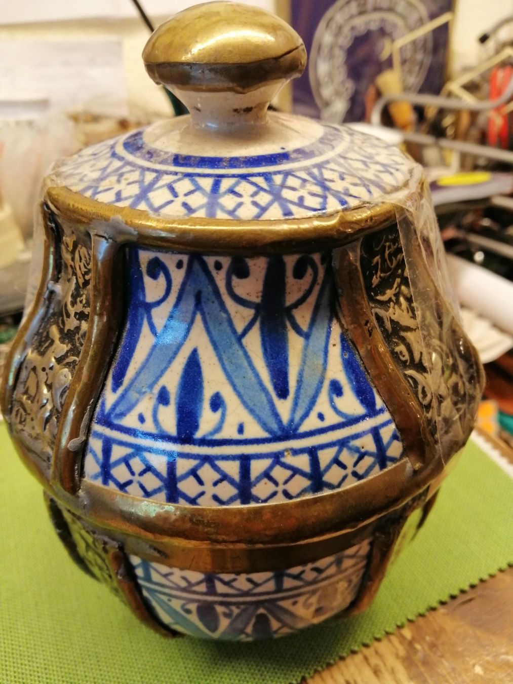 Töpfe: Vintage Dose Marokko, Handarbeit – Gebraucht aus Rheinfelden von Cleopatra2000