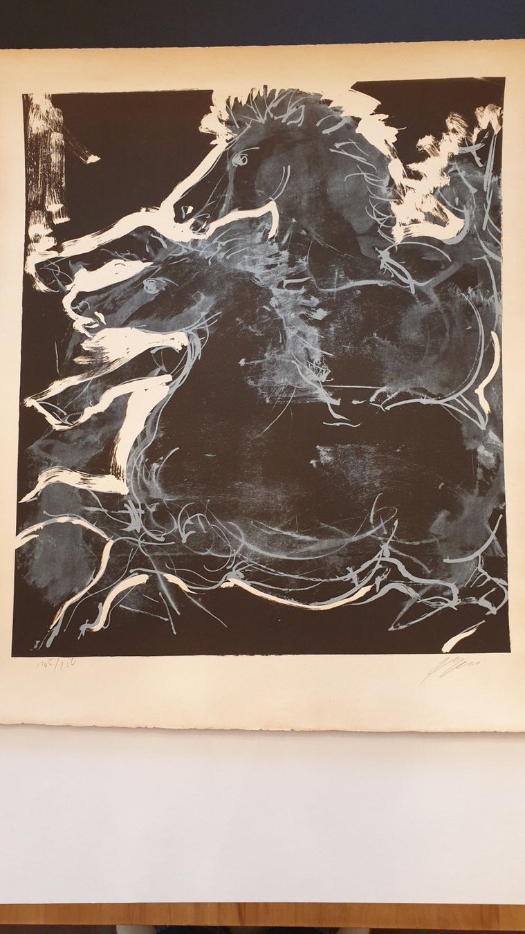 Grafiken & Lithographien: Hans Erni. Lithografie Pferde. 105/150. – Gebraucht aus Goldach von armando_r