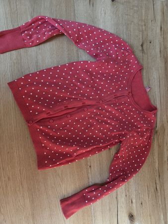Rote Strickjacke mit Pünktchen, Grösse 122/128 Top