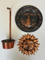 3 x Kupfer Wanddeko Set - Sonne, Kelle, Wandteller Torino