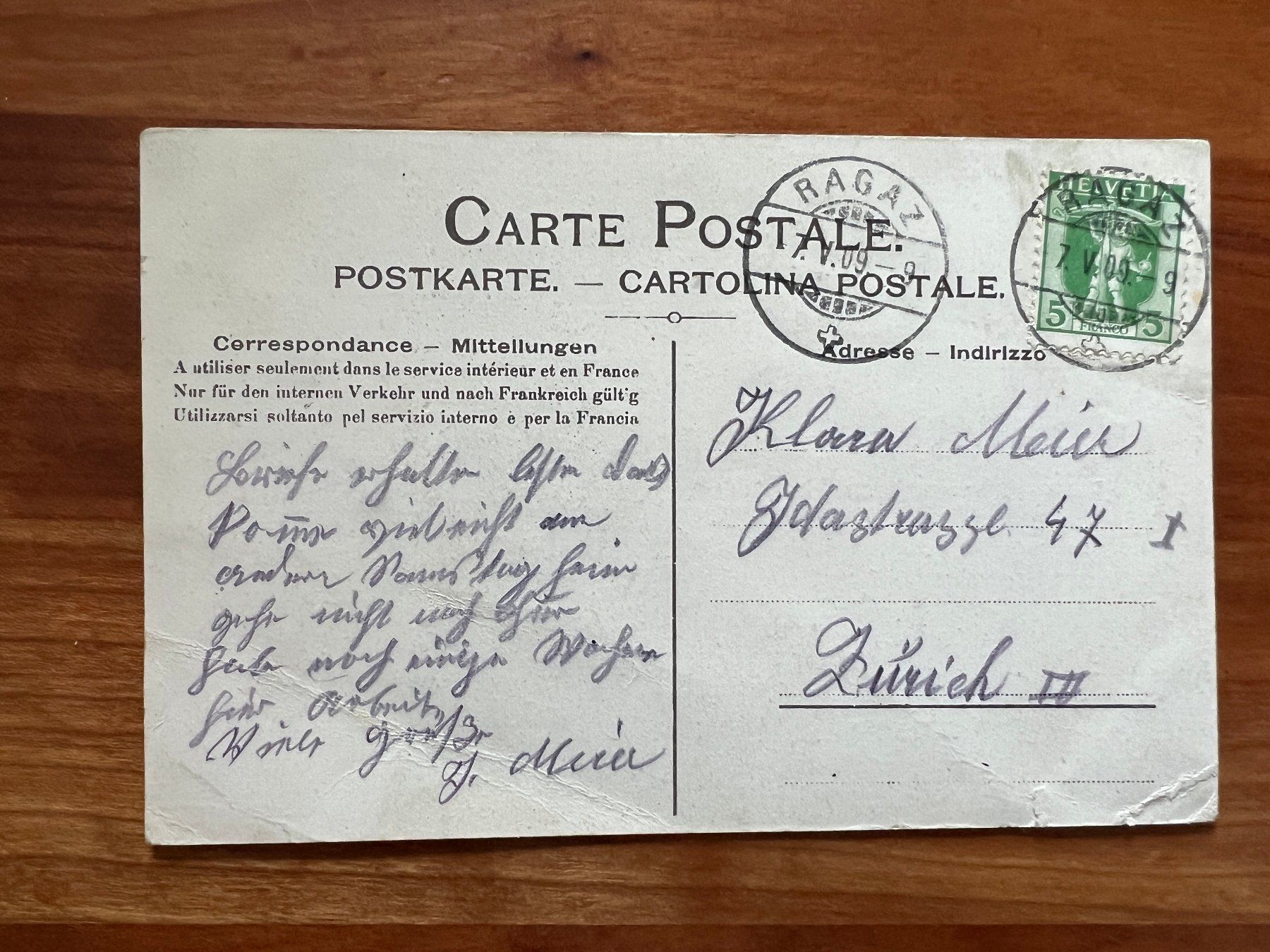 Cartoline postali: Bad Ragaz 1909  Werbestempel    (M281) – Usato da Hinwil venduto da Sidi4 1