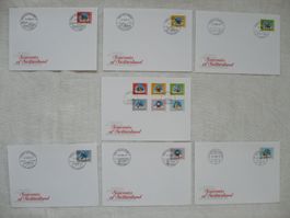 2000 7 FDC Dauerm. Satz & Einzelm. SBK 990 - 995