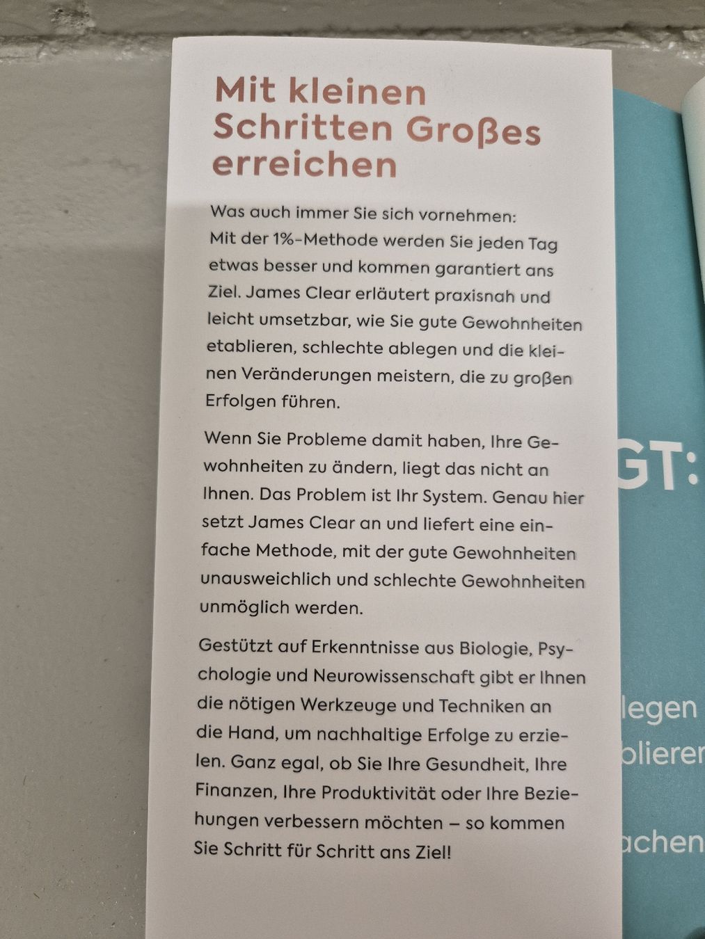 Bücher: Buch: Die 1% Methode / James Clear – Gebraucht aus Niederbipp von rainbow1003 2