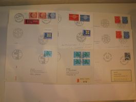 Werbemarken Europa FDC 1959 - 1967 9 Briefe