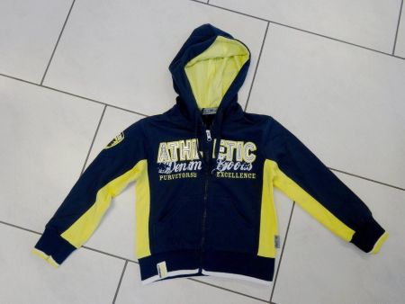 Sweat Jacke blau mit Logos Grösse 98/104