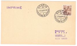 Carte de Genève cachet SA17 pour Genève le 27.III.49