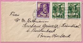 1933 Pro Juventute 2x J65 + J66 auf Brief