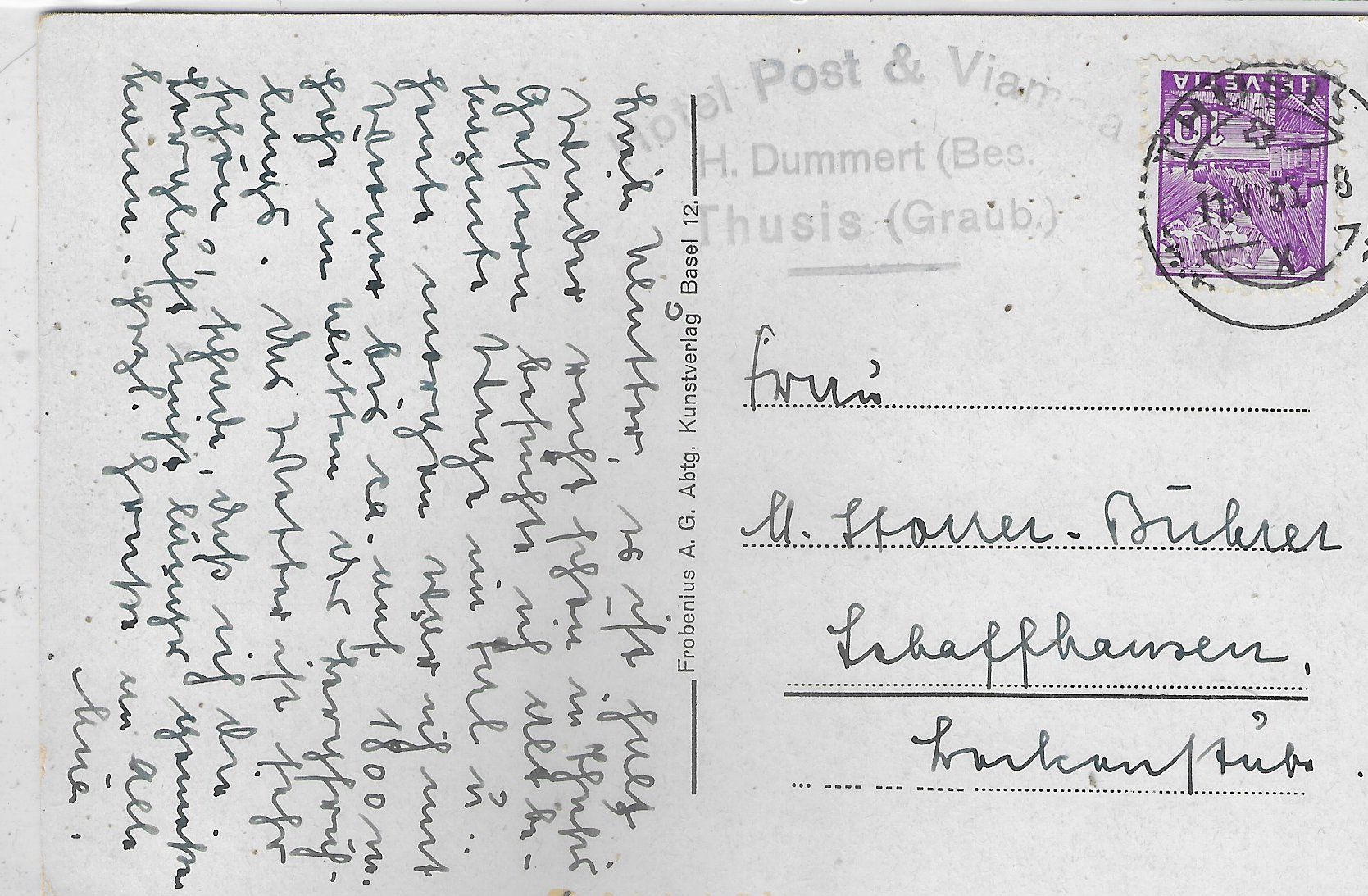 Cartoline postali: Thusis - Schlössli – Usato da Ettingen venduto da Kartenplanet 1