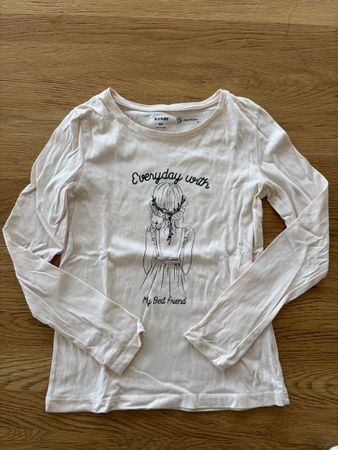 T-shirt ML fille 8 ans rose pale