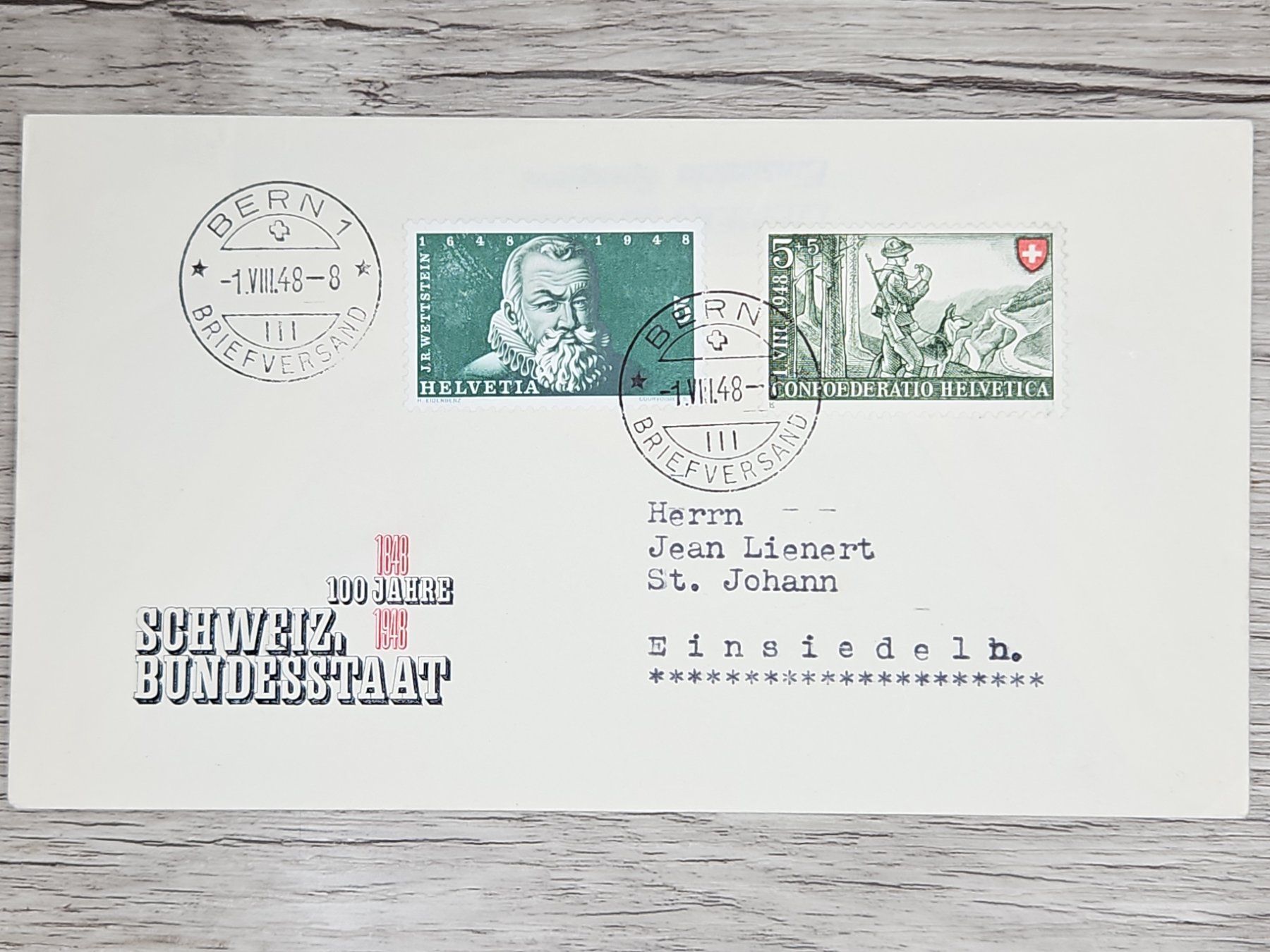 Tutti i francobolli: CL02 Enveloppe + Timbre Suisse 1948 – Usato da Cousset venduto da Patrick_Collections