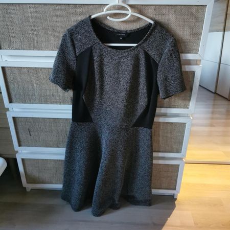 Schickes New Look Kleid Gr. 38 Grau melliert Kurzarm