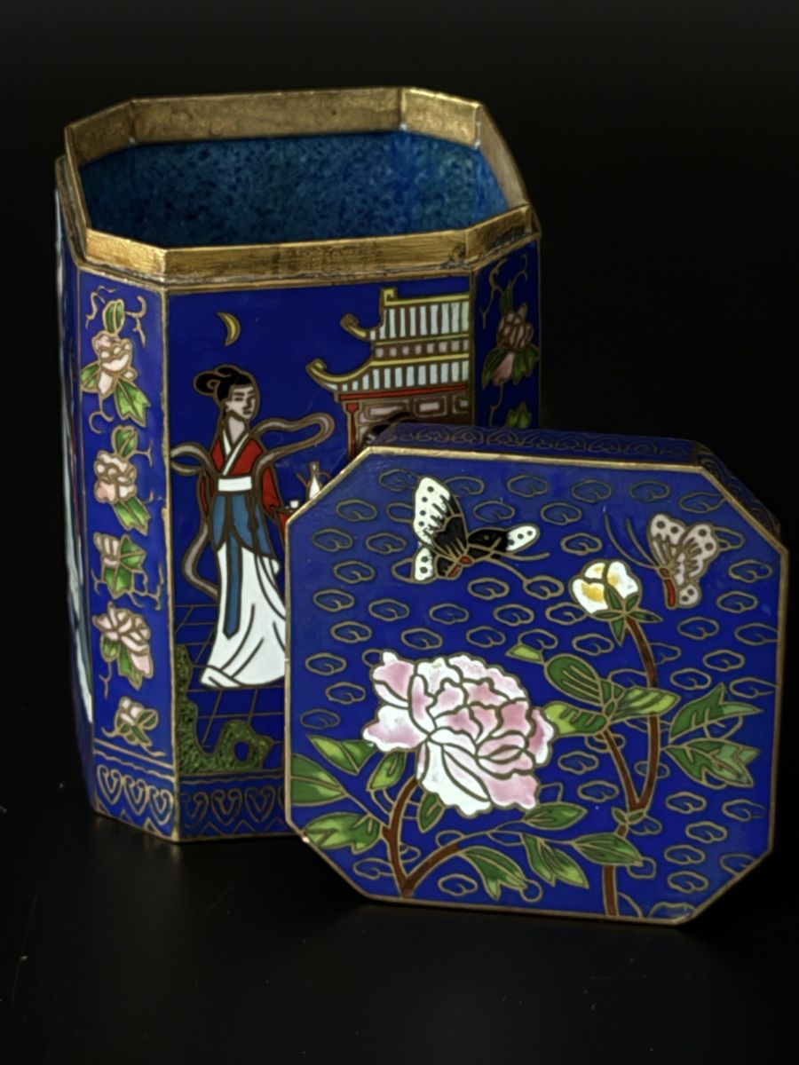 Altro per la casa: VIntage chinesische Cloisonné Teedose – Usato da Luzern venduto da downtonabbey 5