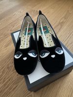 Gucci Kinder Ballerinas Samt Gr. 33 Schwarz Top Zustand!