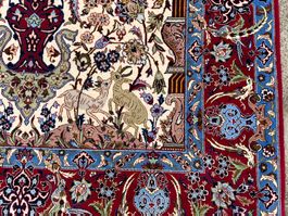 ISFAHAN Teppich mit Seide gereinigt Top Zustand 171x111cm