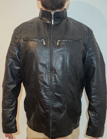 Winterjacke Herren in Lederoptik mit warmem Futter Gr. XXL