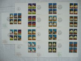 FL 1978 14 FDC Bauten Satz & 4er-Bl. SBK 632 - 643
