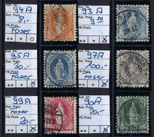 Stehende Helvetia, verschiedene gute Werte gest. SBK 181.-