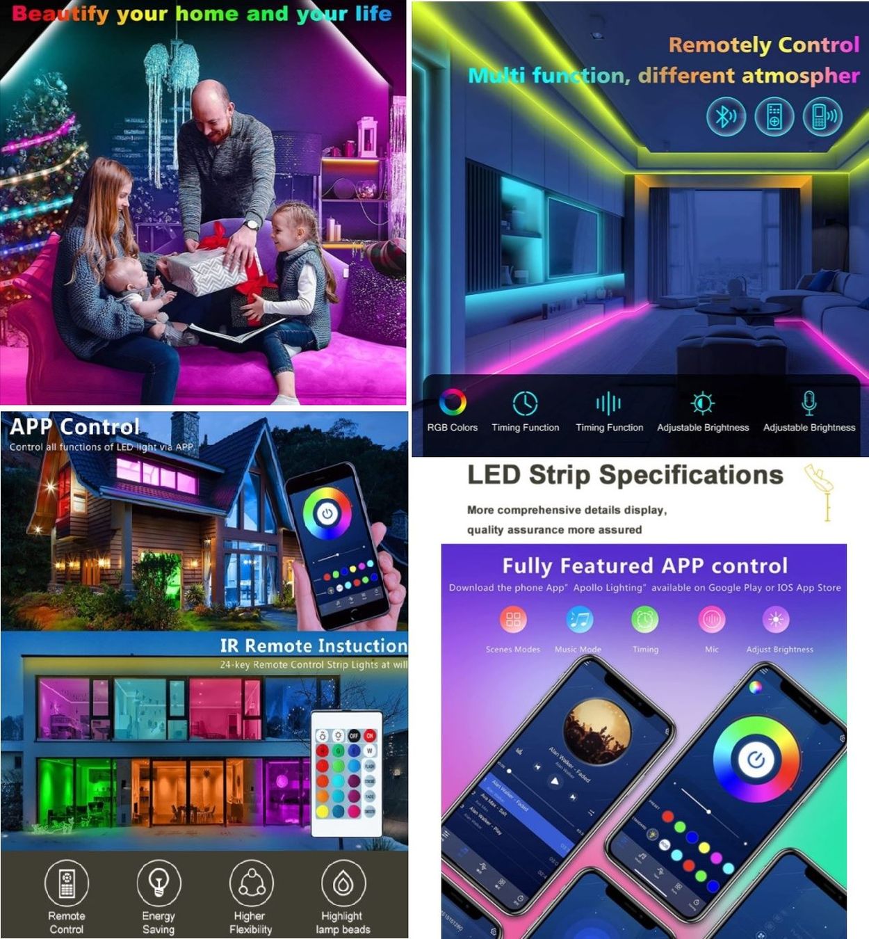 Ghirlande e barre luminose: 3m Bluetooth Bande Ruban Guirlande LED – Nuovo (secondo la descrizione) da Yverdon-les-Bains venduto da rogi80 2