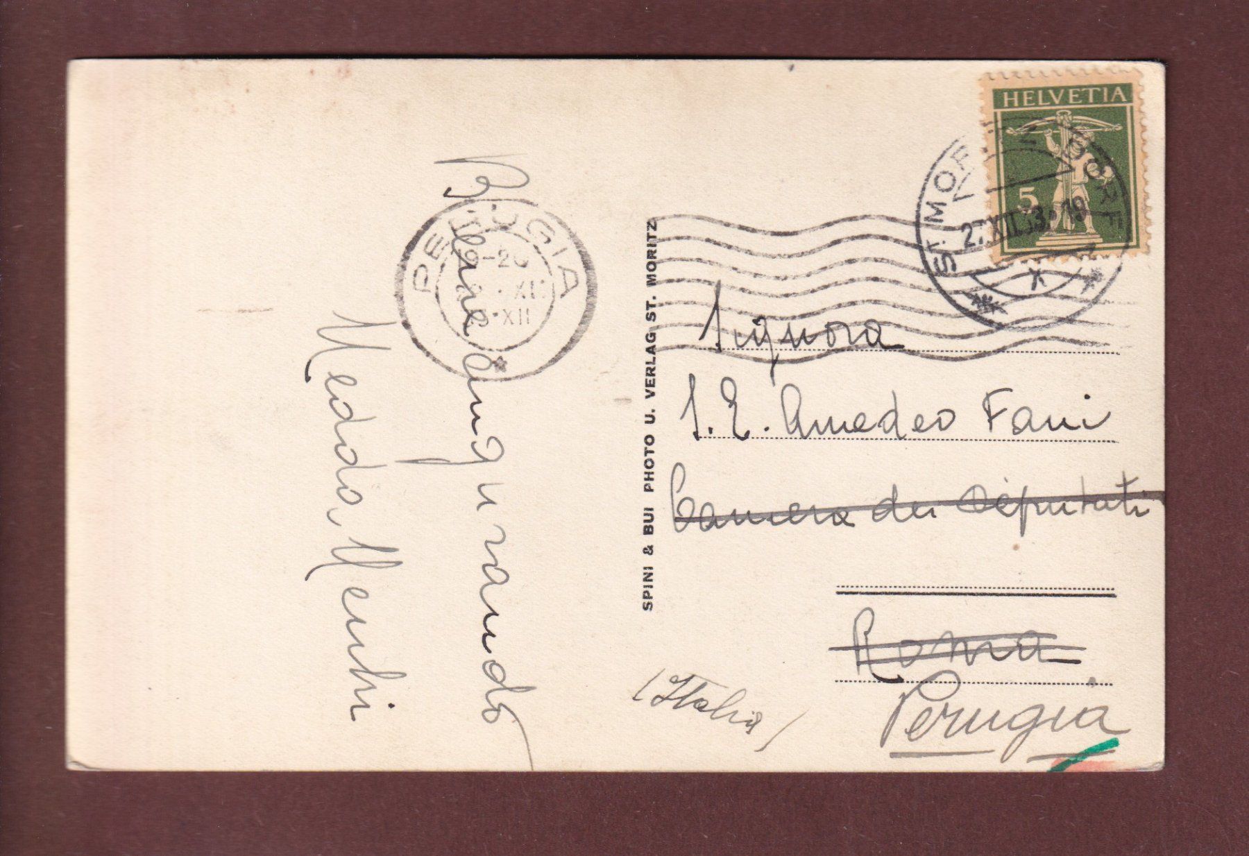 Cartoline postali: ST. MORITZ-DORF - 1933 – Usato da Pully venduto da nicecards 1