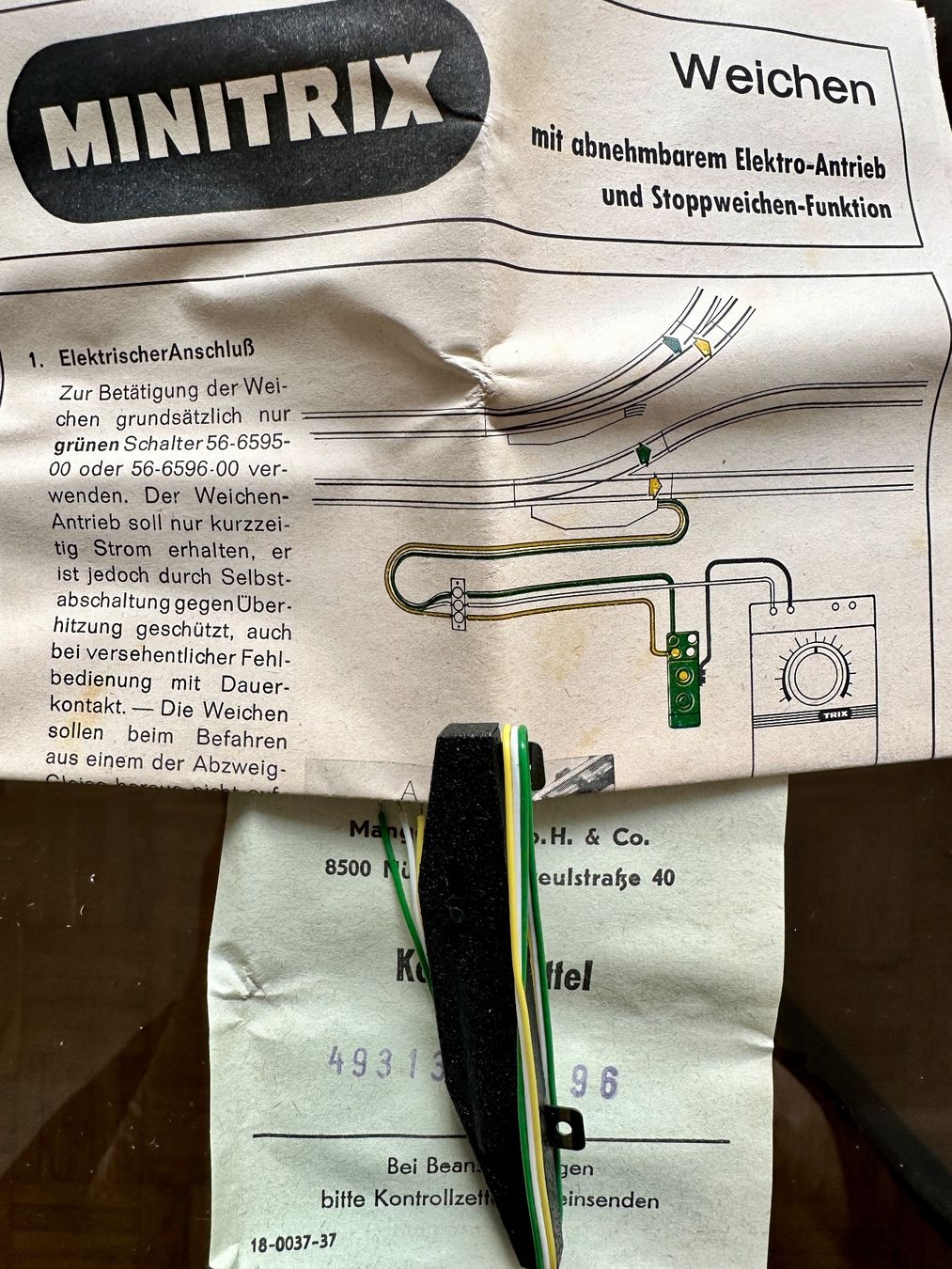 Trix Modelleisenbahnen: Minitrix 4931 Weichenantrieb links – Neu und originalverpackt aus Burgdorf von Gedora 1