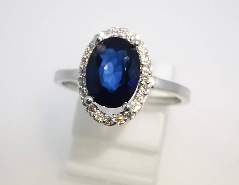 Ringe: 18 kt. White gold Ring 1.43 ct Sapphire Diamonds – Neu (gemäss Beschreibung) aus Plan Les Ouates von the_q5py 2