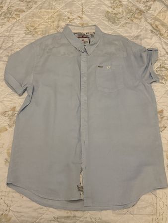 Chemise Deeluxe 74 bleu clair manches courtes taille L